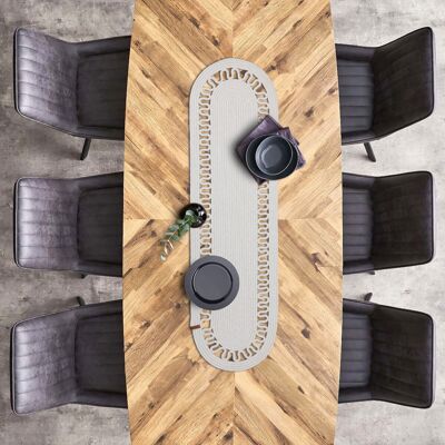 Koza Home Cesta American Service Runner decorativo lavorato a maglia in iuta color crema, fatto a mano, 37x136 cm, 9686 37 x 136