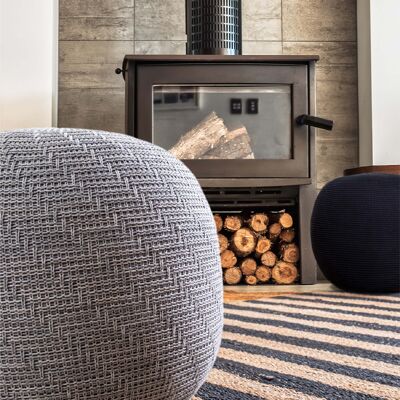Koza Home Fluffy Knitted Pouf Gray 8007 50 x 50