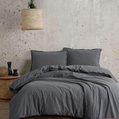 Koza Home Boho Plain Natural Grey 100% cotone set copripiumino singolo 100 x 200 7035A 100 x 200