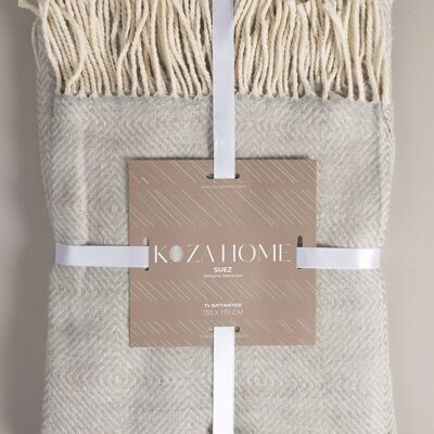 Couverture TV en laine Koza Home Suez Gris Blanc 91247 130x170 cm Simple