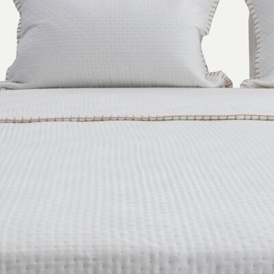 Couvre-lit double multi-usages 100 % coton blanc Patara de Koza Home, 240 x 250 cm, 7505A