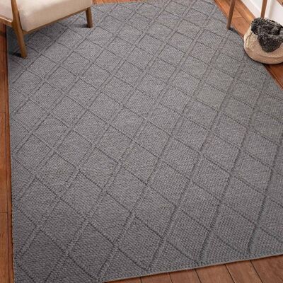 Tapis Koza Premium Tahar Gris Tissé à la main Salon Hall Chambre Chambre d'enfant Couloir Tapis 99001 120 x 180