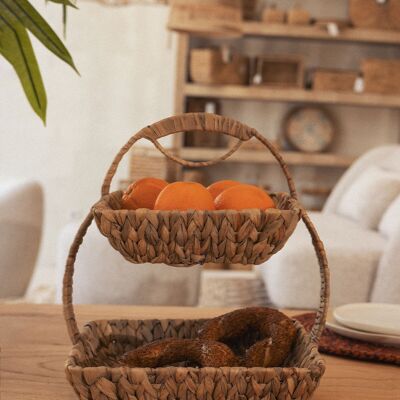 Koza Home Meander Water Hyacinth 2 Tier Square Presentation 5120
