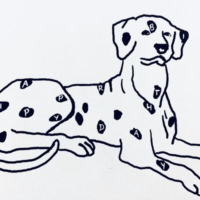 Katrte Dalmatian Happy Birthday