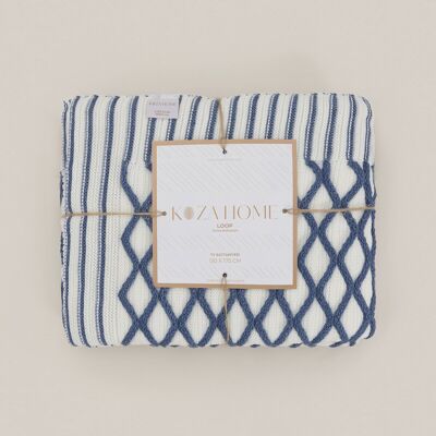 Coperta TV in acrilico Koza Home Loop Indigo 130x170 3732A 130 x 170