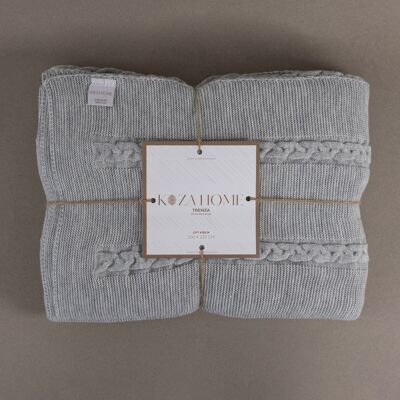 Koza Home Trenza Coperta Matrimoniale Grigia 200x220 15030 Matrimoniale