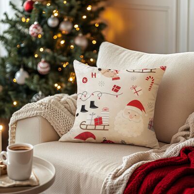 Cojín Koza Home Charm con estampado navideño en color beige, 43 x 43, 35265A