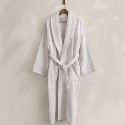 Koza Home Likya 100% cotone singolo bianco accappatoio da sposa 1044A L-XL