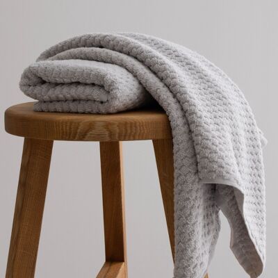 Juego de toallas de mano y faciales Koza Home de microfibra texturizada en relieve gris marfil, 100 % algodón, 2 piezas, 50 x 90 - 50 x 90 1120A