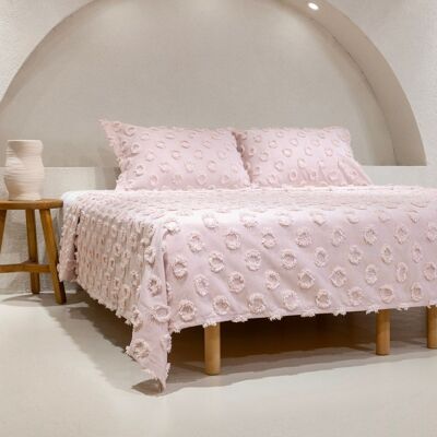 Copriletto doppio con frange Koza Home Sitra Powder 230x250 2 cuscini 50x70 5032 230 x 250