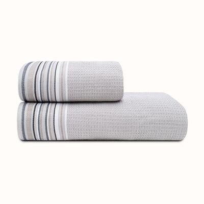 Juego de toallas Koza Home Limira de 2 piezas en gris (50 x 90-90 x 150, 2262)