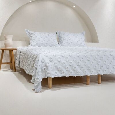 Copriletto matrimoniale con nappa Koza Home Sitra Gray 230x250 2 cuscini 50x70 5033 230 x 250