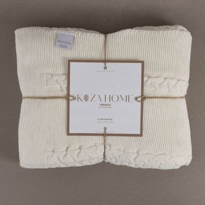 Manta para TV Koza Home Trenza color crema 130 x 170 15027 130 x 170