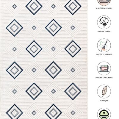 Tapis Koza Meridyen Bleu Tapis Balcon Terrasse Jardin Salon Couloir Machine Tapis 65300 117 x 180