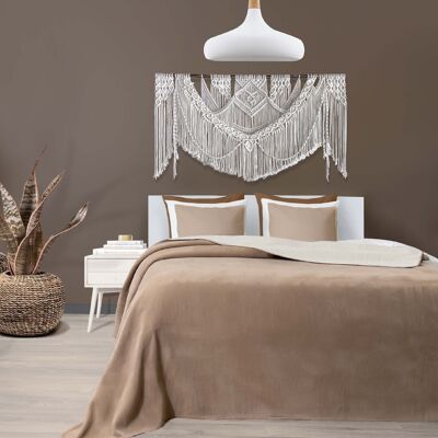 Koza Home Twin Soft Cotton Double Blanket Coffee Cream 200 x 220 5010A Double