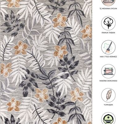 Tapis Koza Jardin Gris Tapis Balcon Terrasse Jardin Salon Couloir Machine Tapis 65305 78 x 150