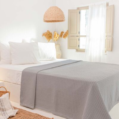Koza Home Freya Muselina 100% Algodón Gris Piqué Doble 230x245 7503A Doble