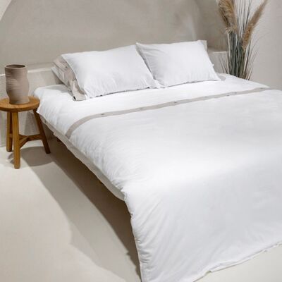 Koza Home Dave Gray Parure de lit double boutonnée en nacre 200 x 220 cm 4 oreillers 5042 200 x 220 cm