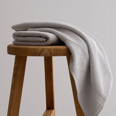Juego de toallas de baño Koza Home de microfibra de pana gris marfil, 100 % algodón, de 2 piezas, 50 x 90 - 70 x 140, 1126A