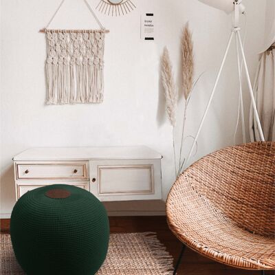 Koza Home Puf de punto esponjoso verde 8002 50 x 50