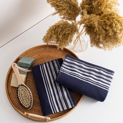 Koza Home Limira 2-Pack Navy Blue Face Dowry Towel 50x90 2246 50 x 90