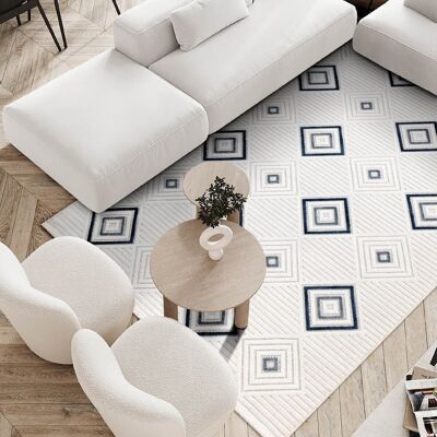 Tapis Koza Meridyen Bleu Tapis Balcon Terrasse Jardin Salon Couloir Machine Tapis 65300 196 x 290