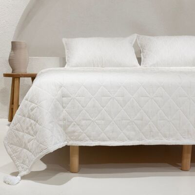 Koza Home Stella Crème Couvre-lit double à motif losanges 230x250 2 oreillers 50x70 5028 230 x 250