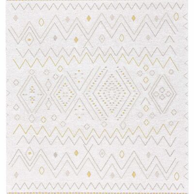 Alfombra tejida lavable de doble cara Duo Cream Yellow 24247A 120 x 180