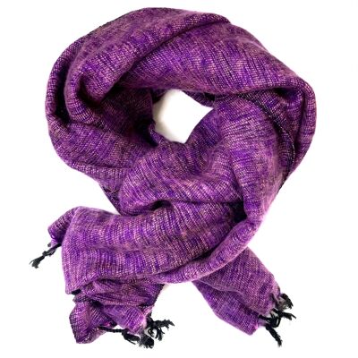 Laine de yak | foulards | 190x75cm Violette | tissé à la main | commerce équitable