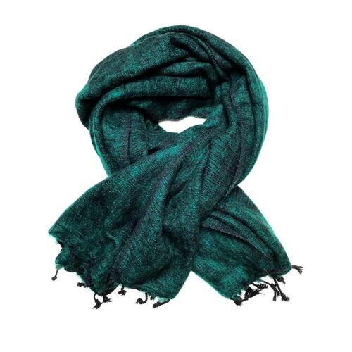 Yakwol | Sjaal | Handgeweven| 190x75 cm | Donkergroen | Fairtrade