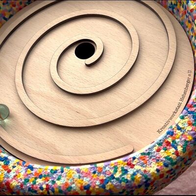 spirale | Pannello attività compatibile con Stapelstein® – Giocattolo in legno di ispirazione Montessori – Accessori per giochi di motricità e giochi di ruolo – Giocattoli educativi per bambini