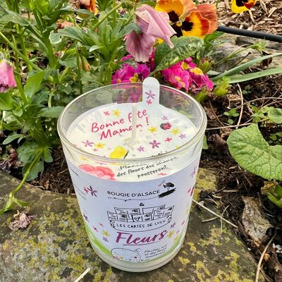 Bougies à planter bonne fête maman - parfum fleurs