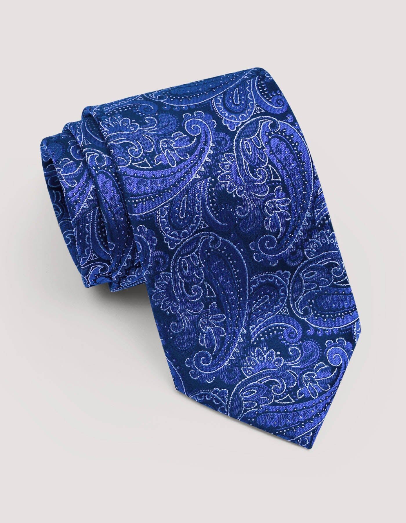 Cravatta in seta Paisley blu marino