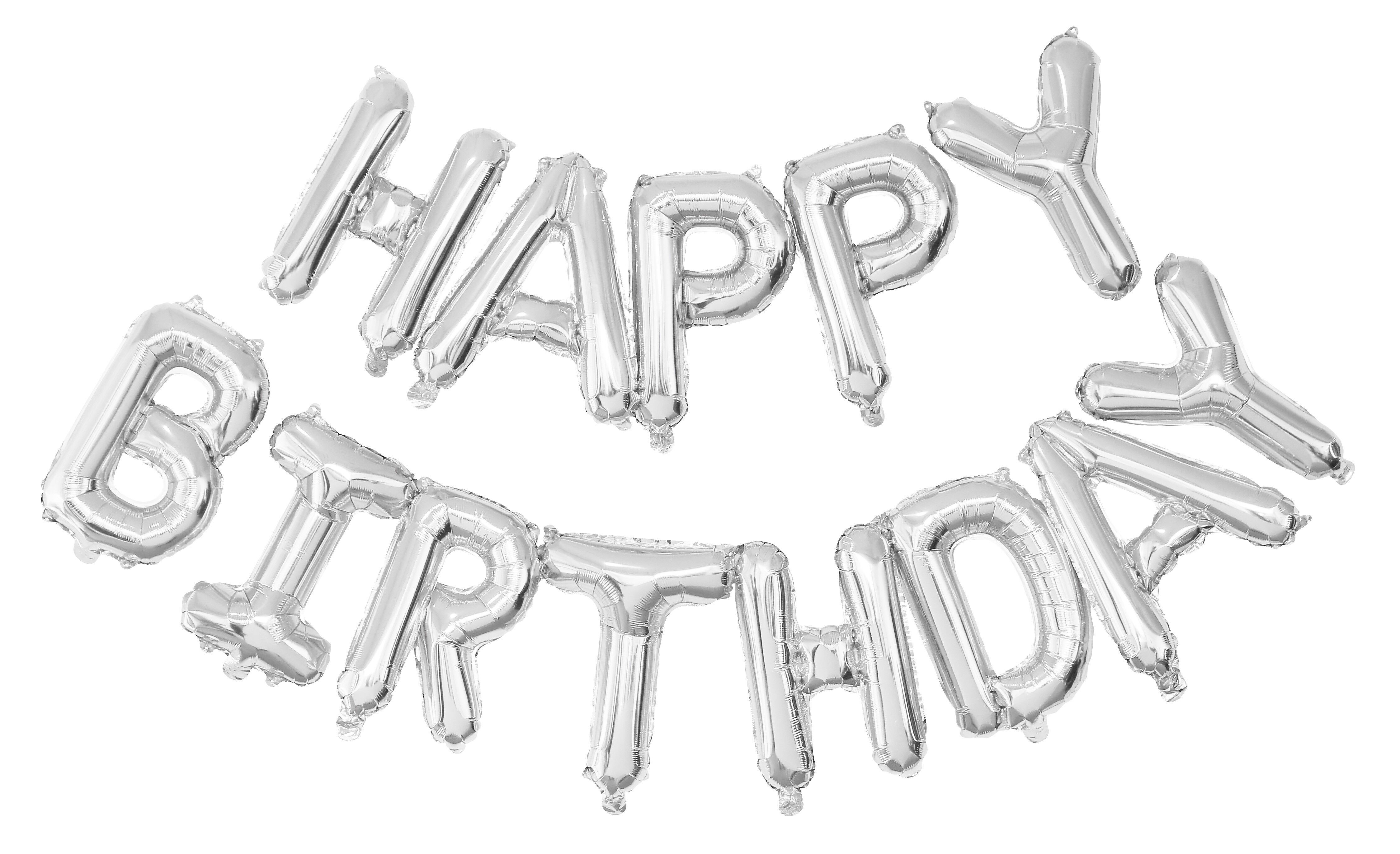 BALLONS MYLAR HAPPY BIRTHDAY ARGENT