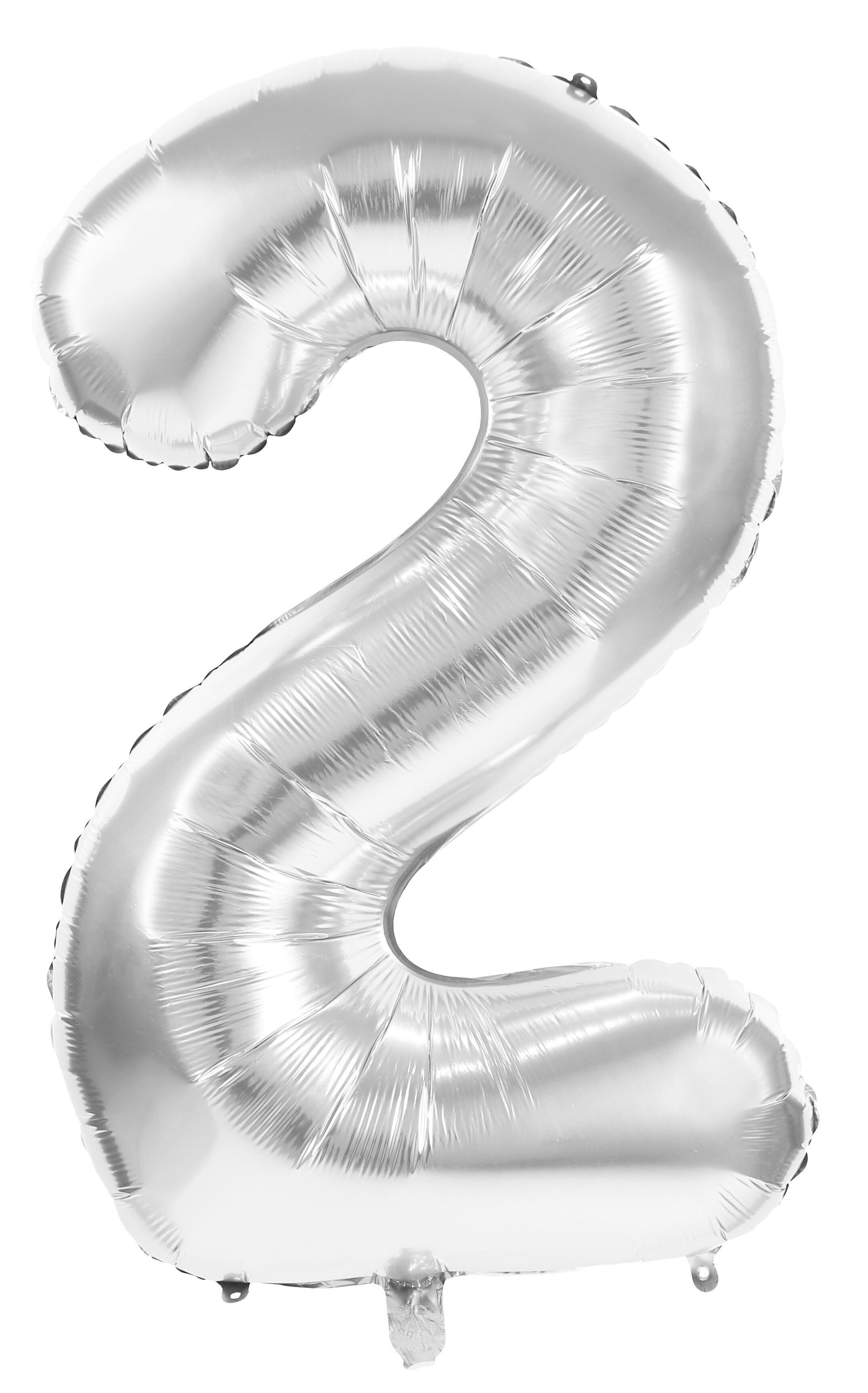 BALLON MYLAR CHIFFRE 2 ARGENT 36CM