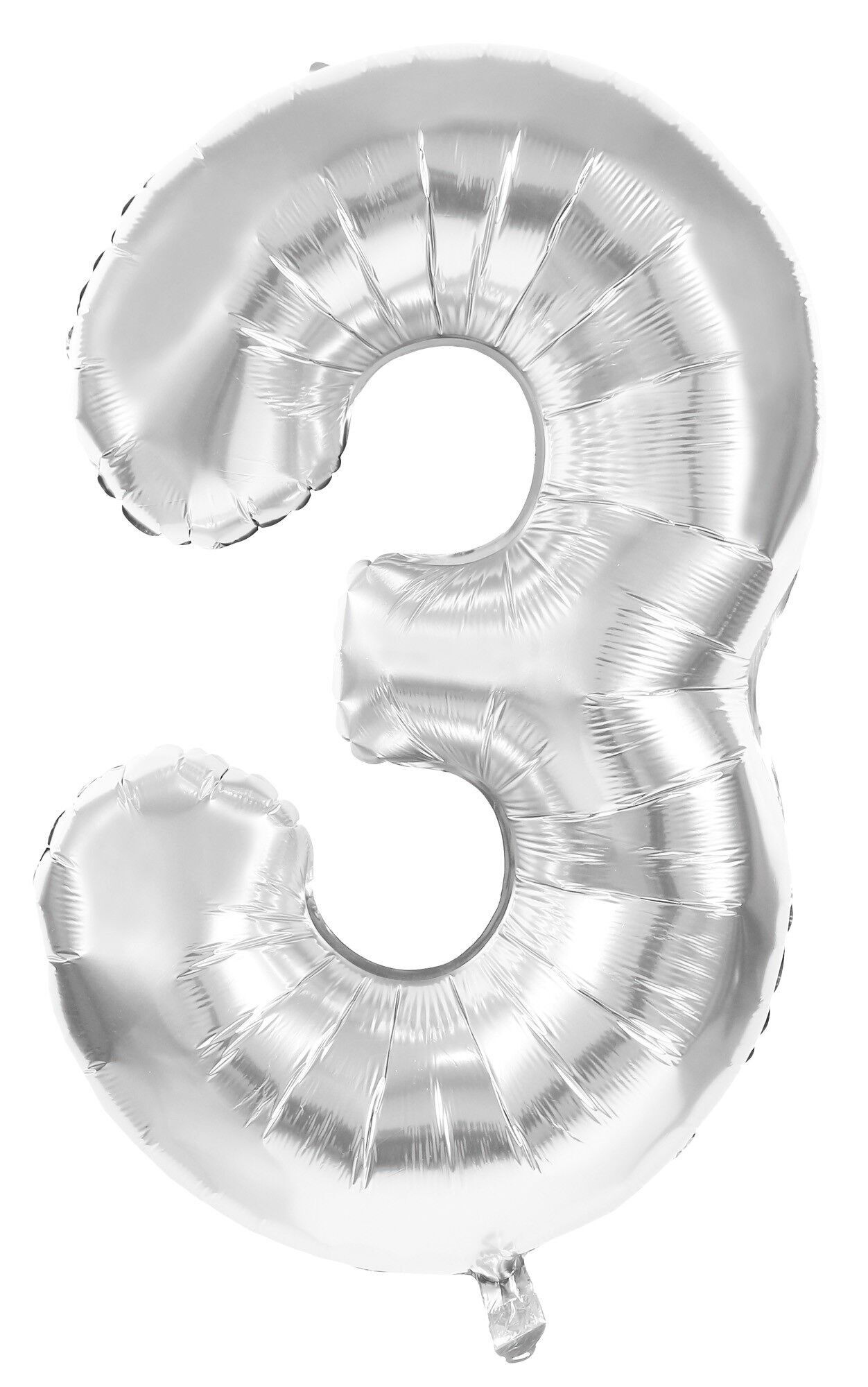 BALLON MYLAR CHIFFRE 3 ARGENT 36CM