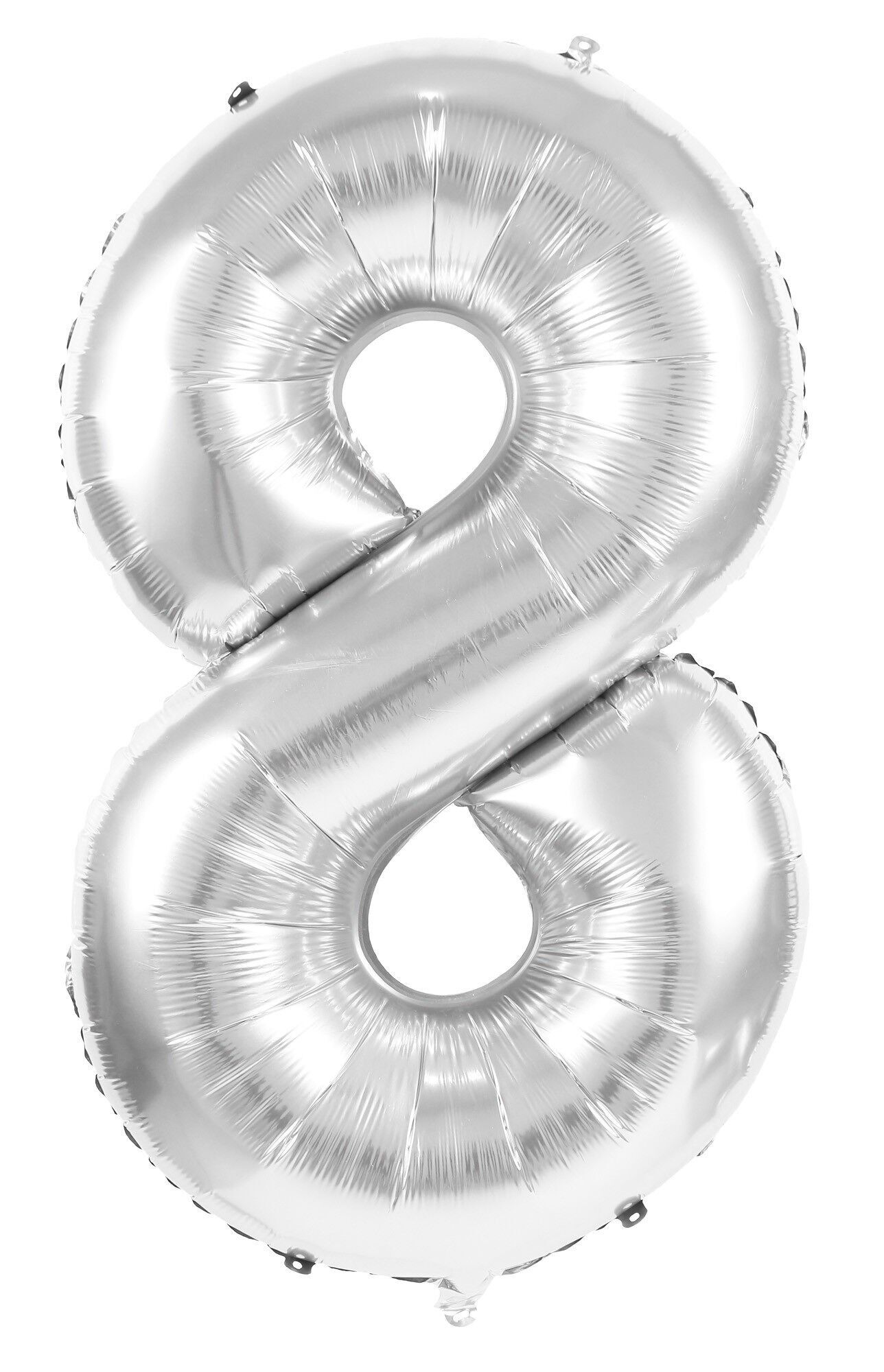 BALLON MYLAR CHIFFRE 8 ARGENT 36CM
