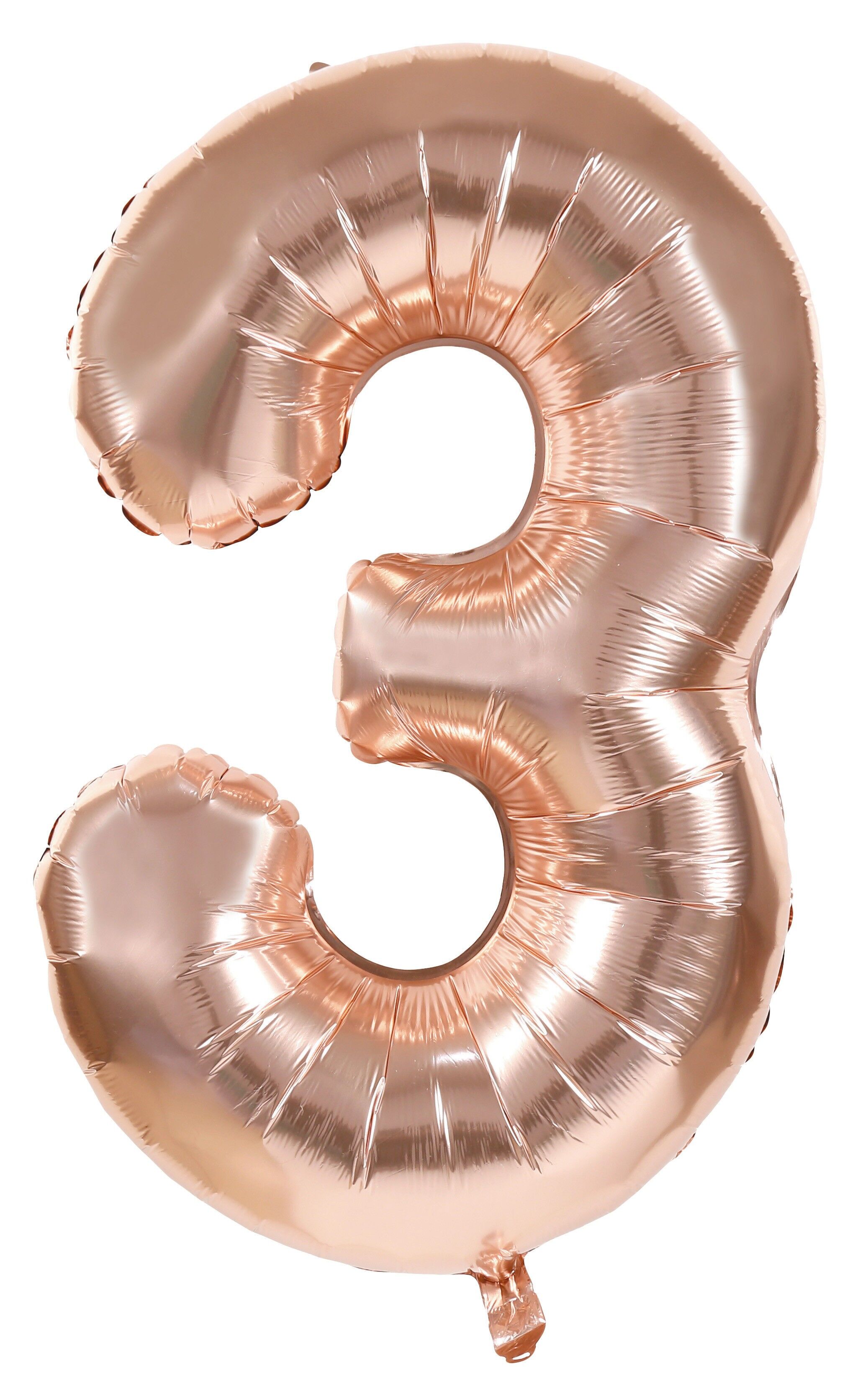 BALLON MYLAR CHIFFRE 3 ROSE GOLD 36CM
