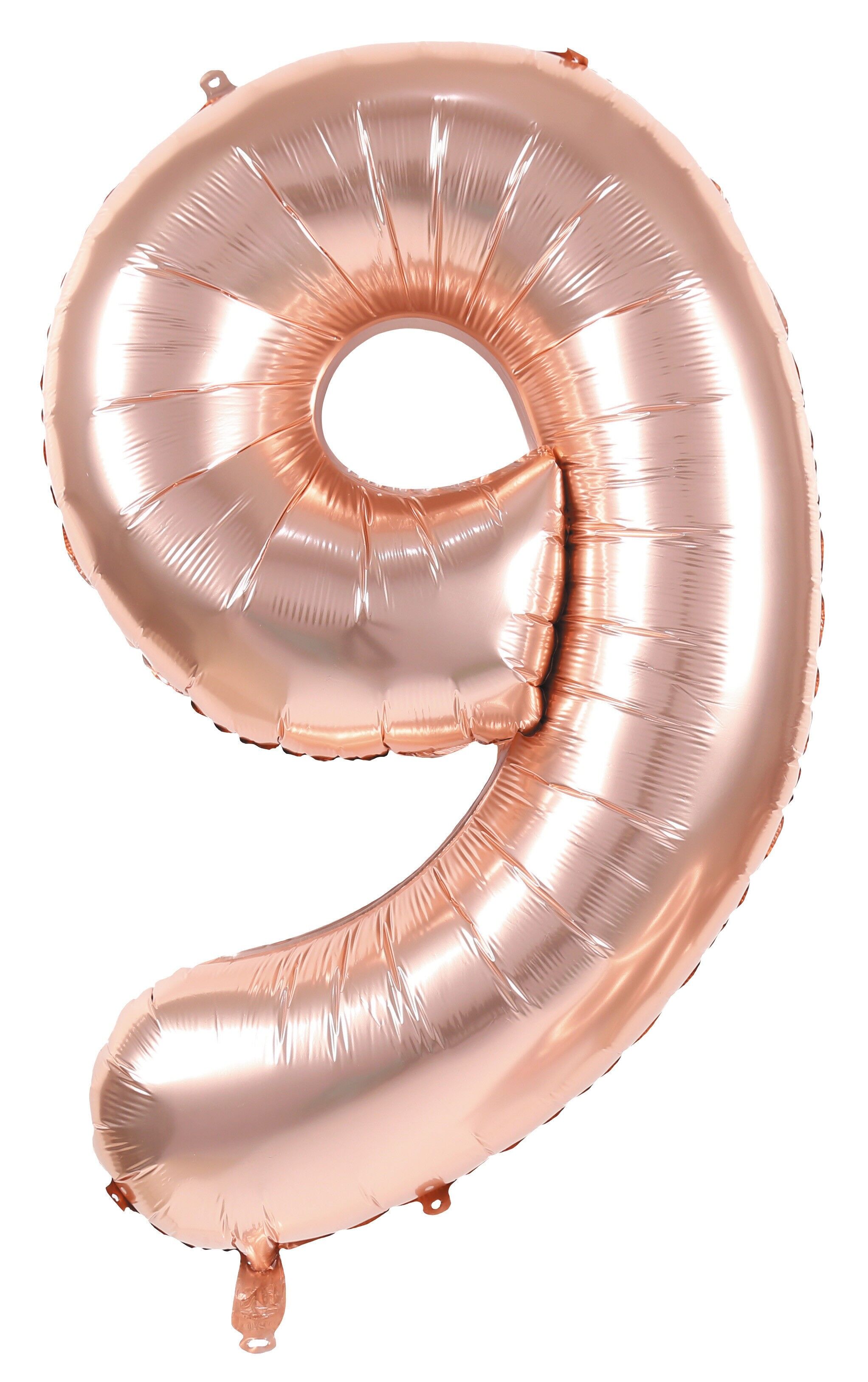 Mylar-Ballon Nummer 9 Roségold 36 cm