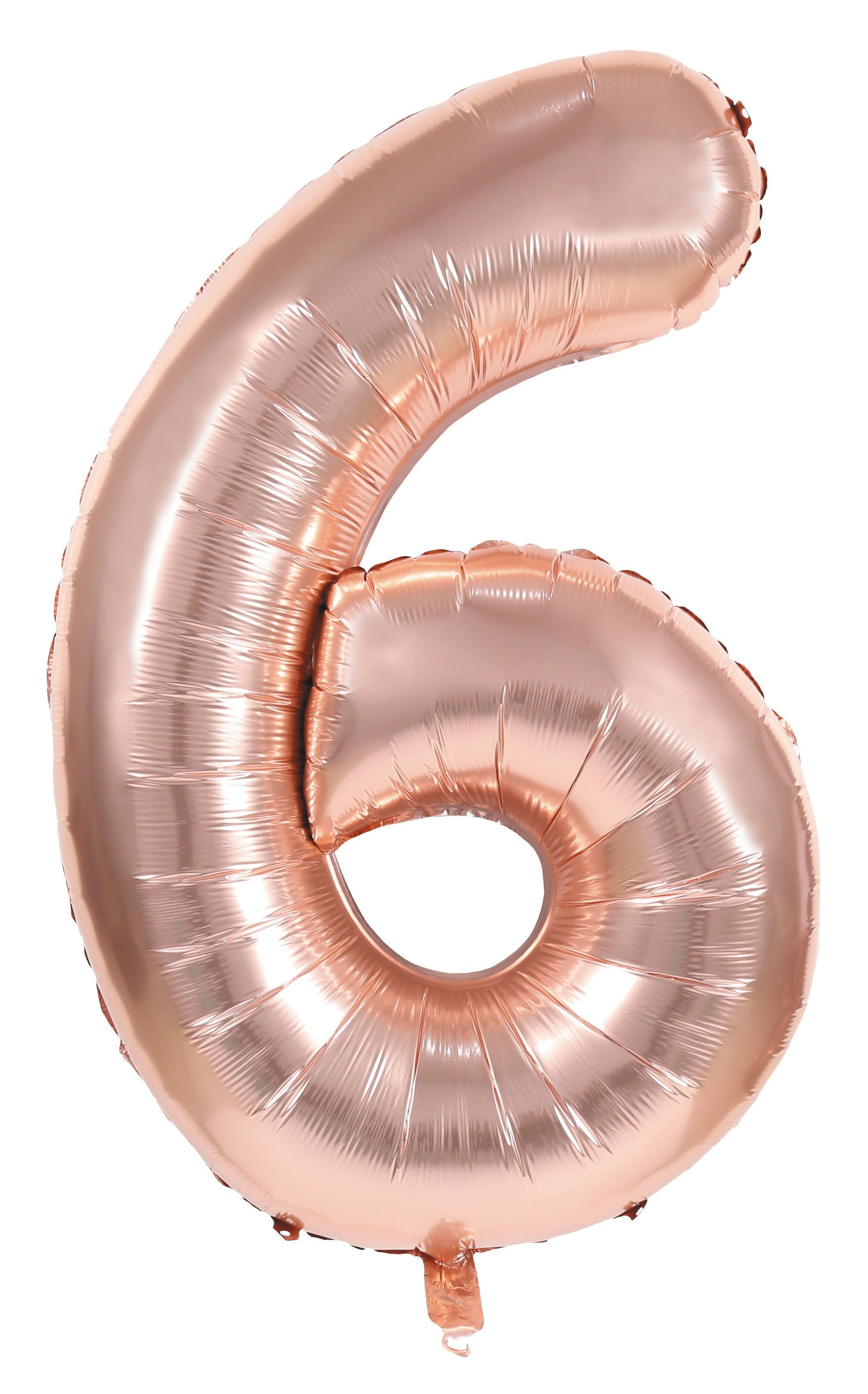 Mylar-Ballon Nummer 6 Roségold 36 cm