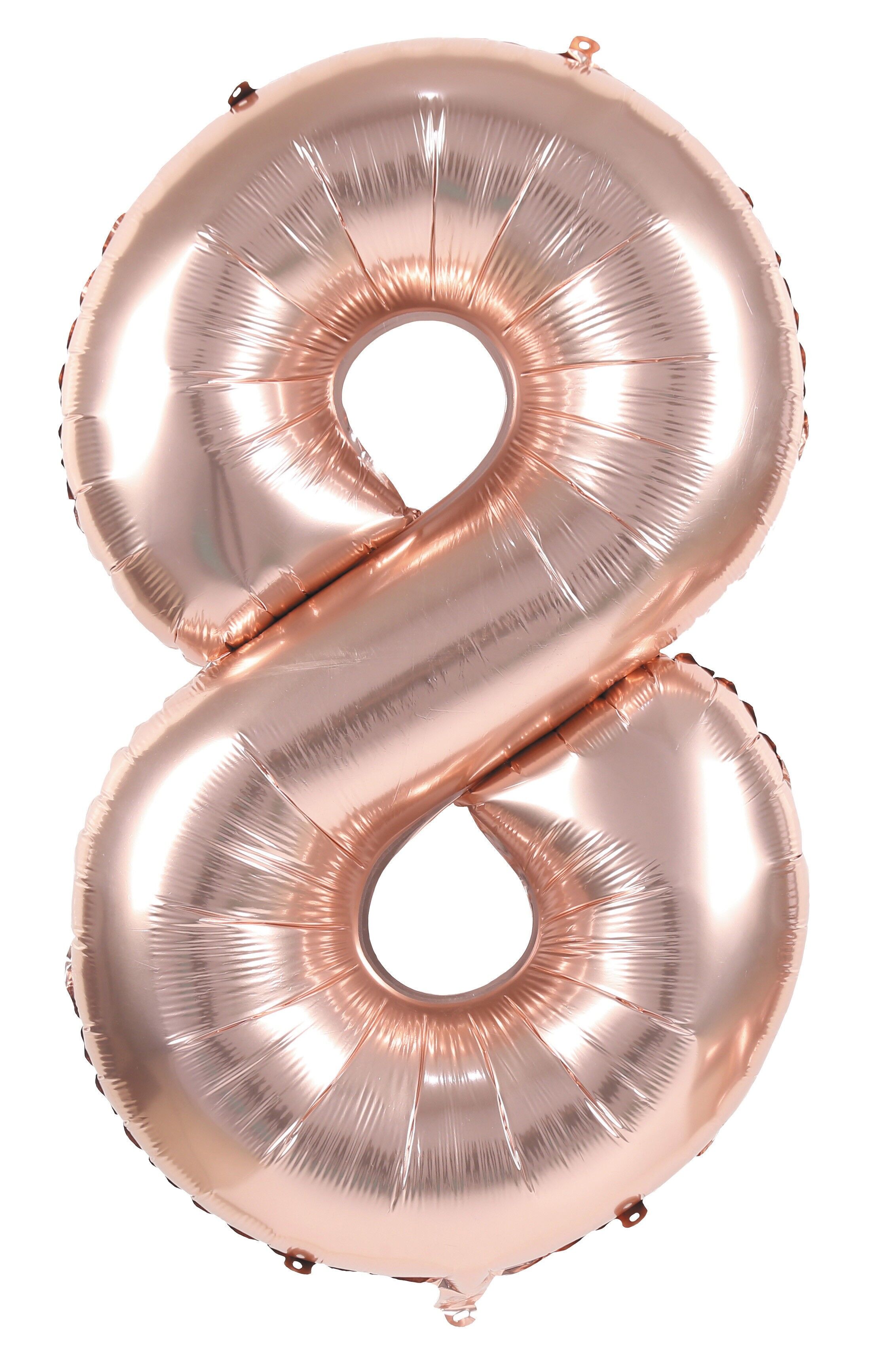 Mylar-Ballon Nummer 8 Roségold, 36 cm