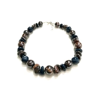 Kilifi Cognac blue 17" kazuri necklace