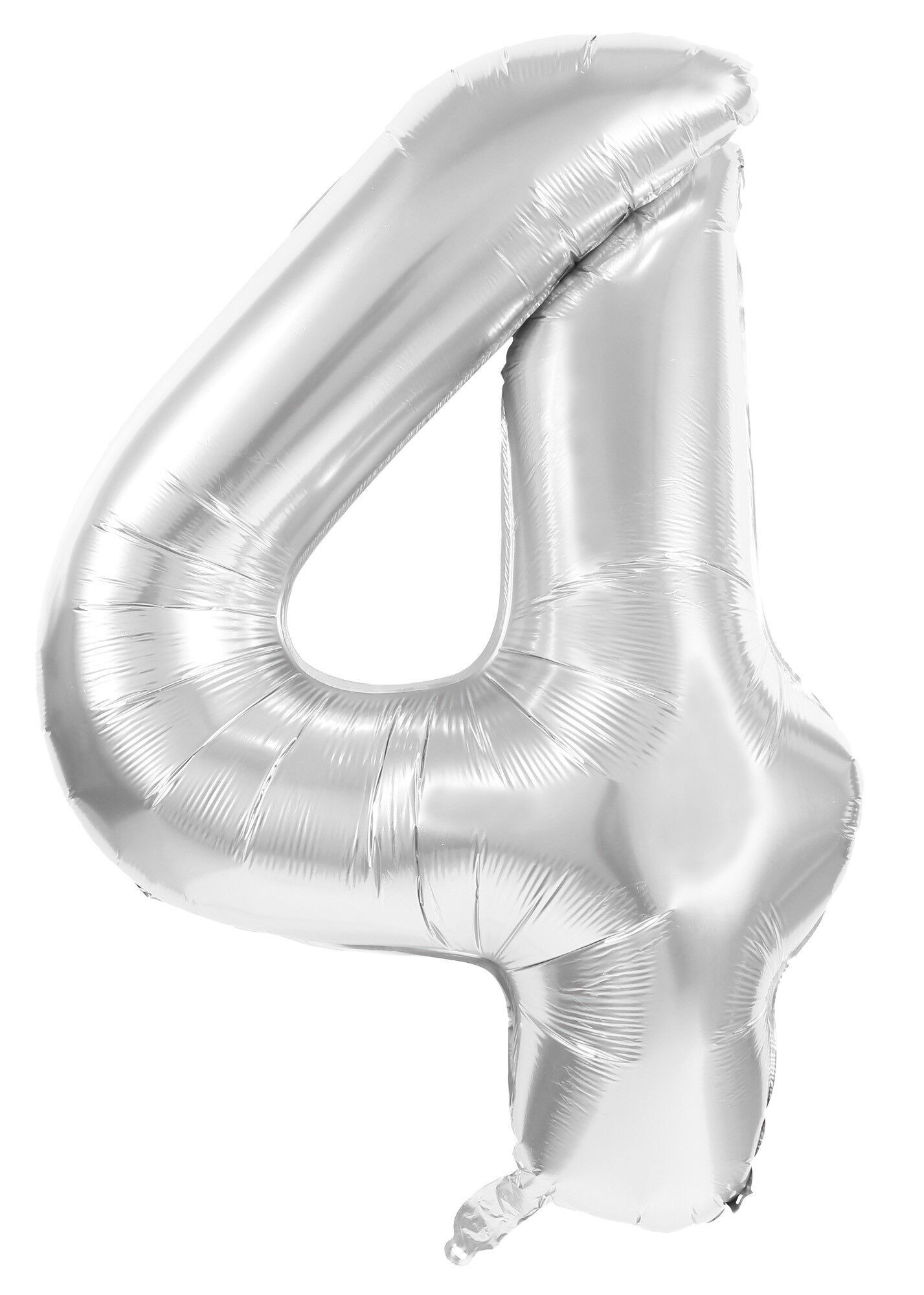 Mylar-Ballon Nummer 4 Silber 86 cm
