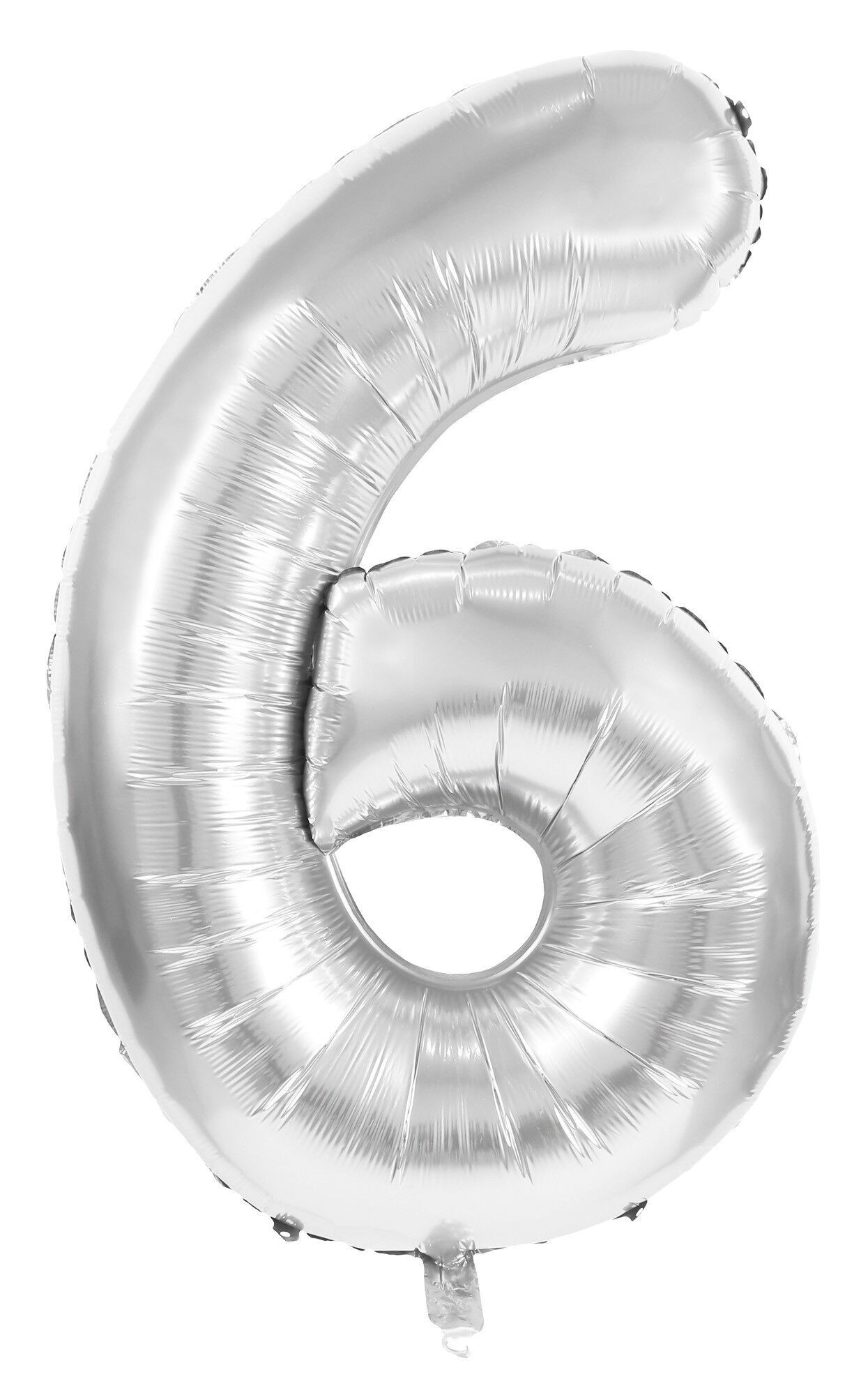 Mylar-Ballon Nummer 6 Silber 86 cm