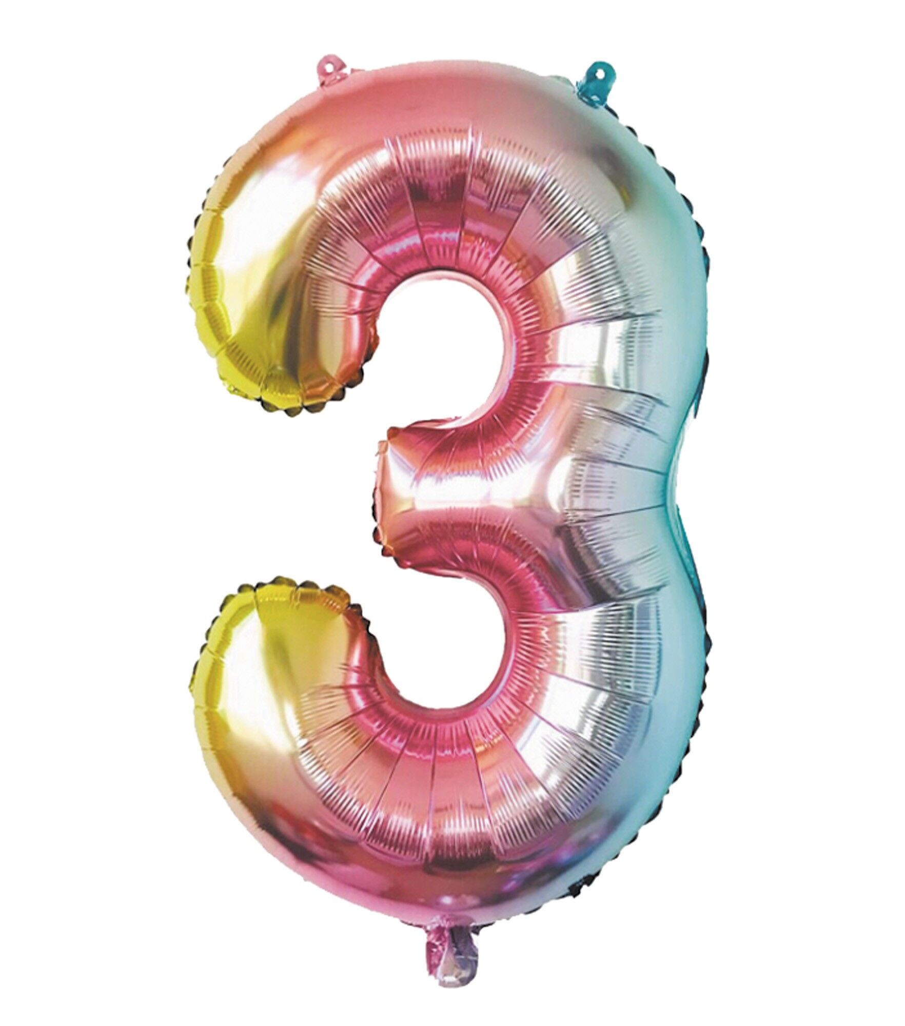 Mylar-Ballon Nummer 3, Iris Pastell, 36 cm