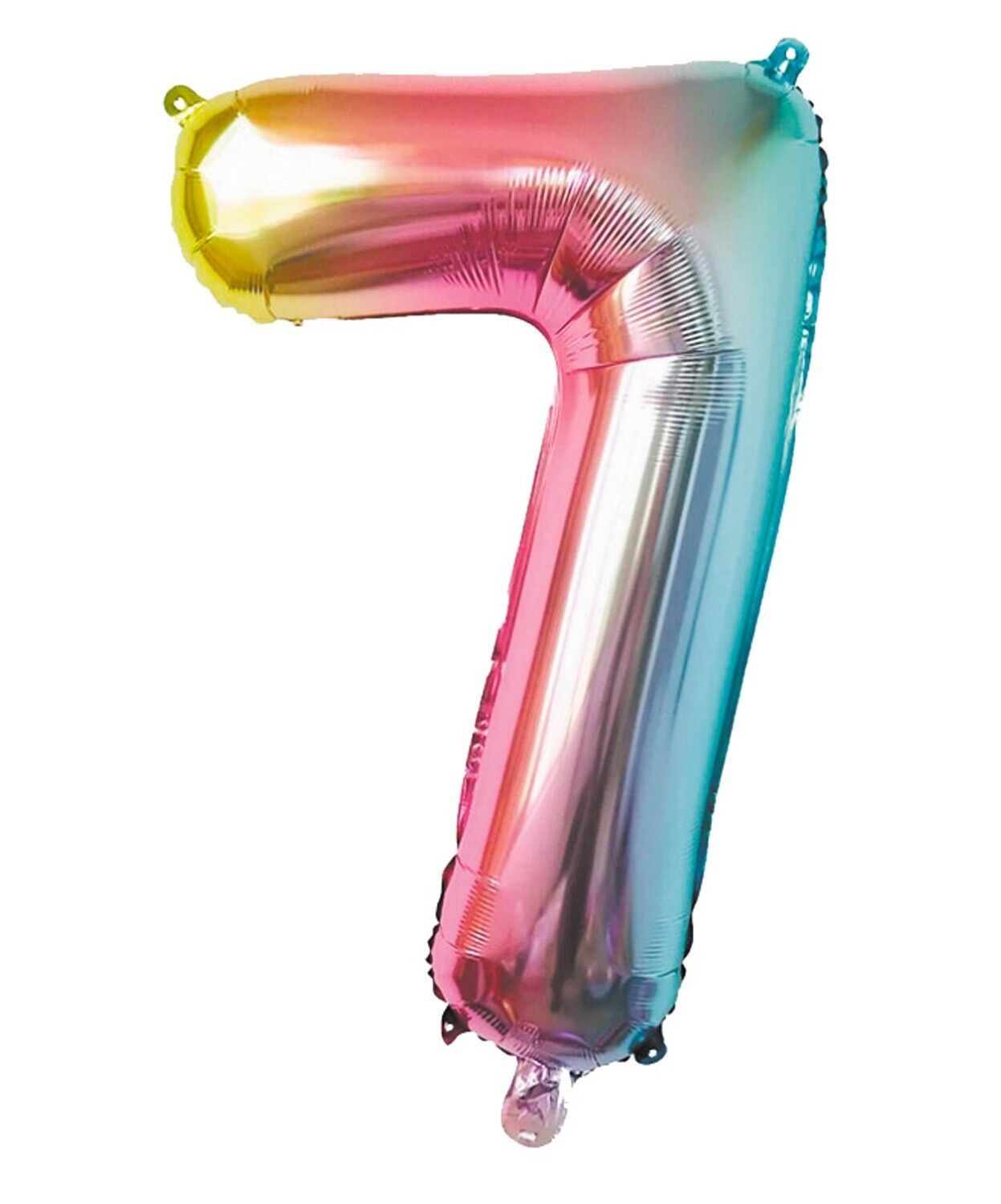 Mylar-Ballon Nummer 7, Irisierendes Pastell, 86 cm