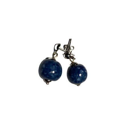 Boucle d'oreille goutte ronde Jeans bleu