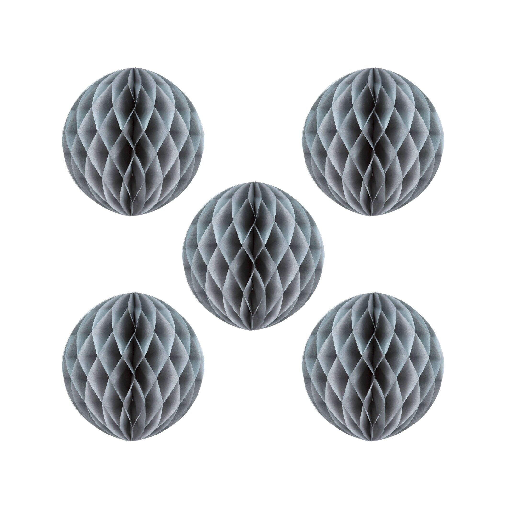 5 PALLINE A NIDO D'APE GRIGIE 5 CM