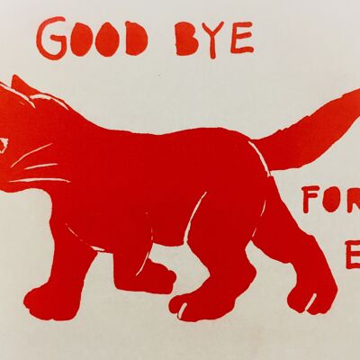 Card cat Goodbye forever