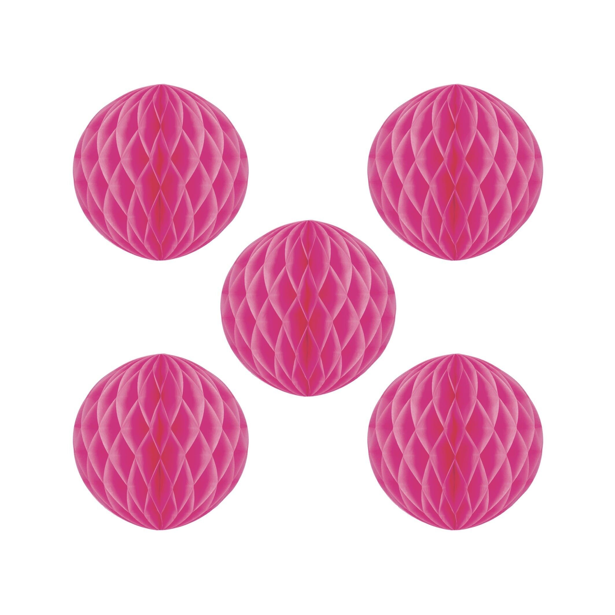 5 PALLINE A NIDO D'APE 5 CM ROSA NEON